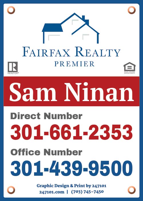 Fairfax Realty Premier - Yard Sign-Sam Ninan