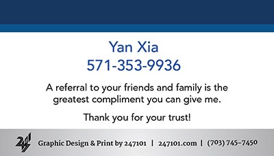Business-Cards - Yan Xia of Fairfax Realty