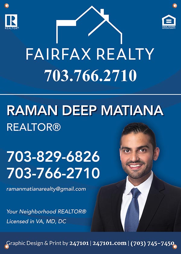 Fairfax Realty Signs - Raman Deep Matiana