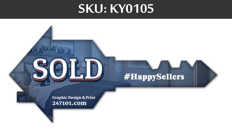 blue sold sign for the sellers with 3d colors fairfax realty agents