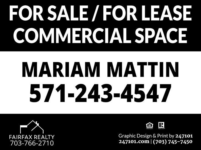 Yard Sign for Fairfax Realty Agent - Mariam Mattin