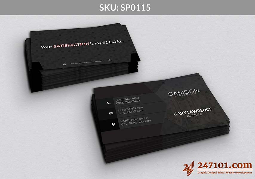 Black Business Cards for Samson Properties Agent