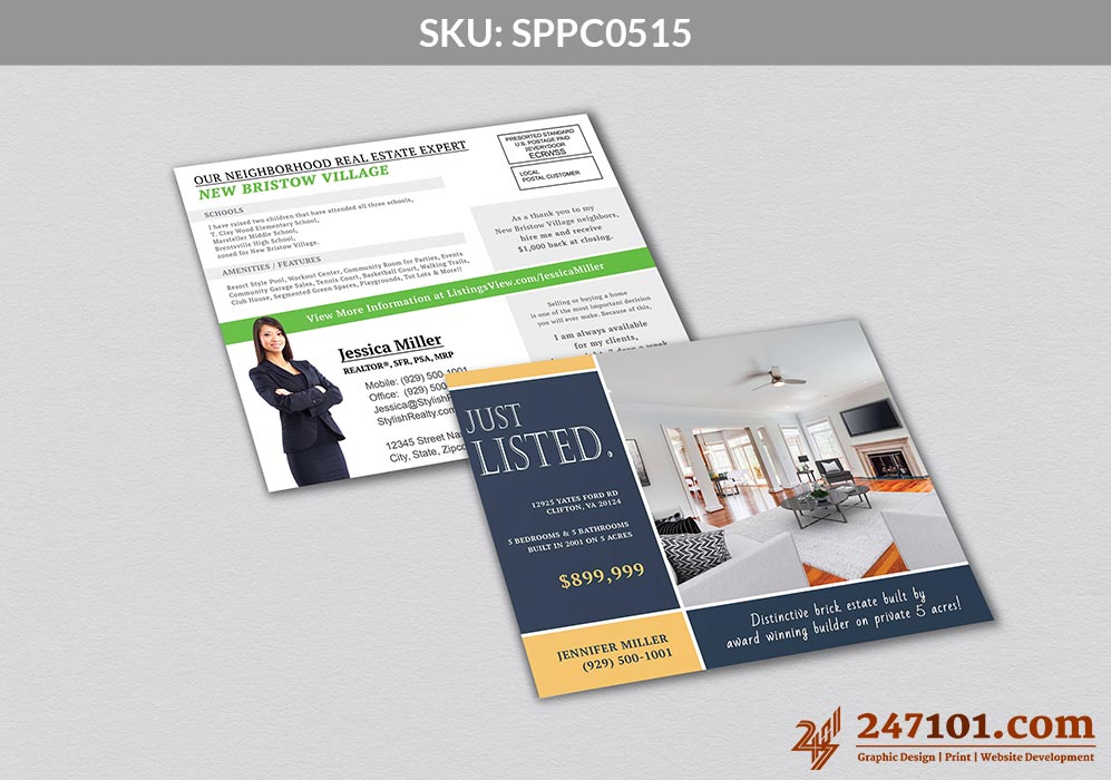 Just Listed Mailers for Real Estate Brokerage Samson Properties and Realtors