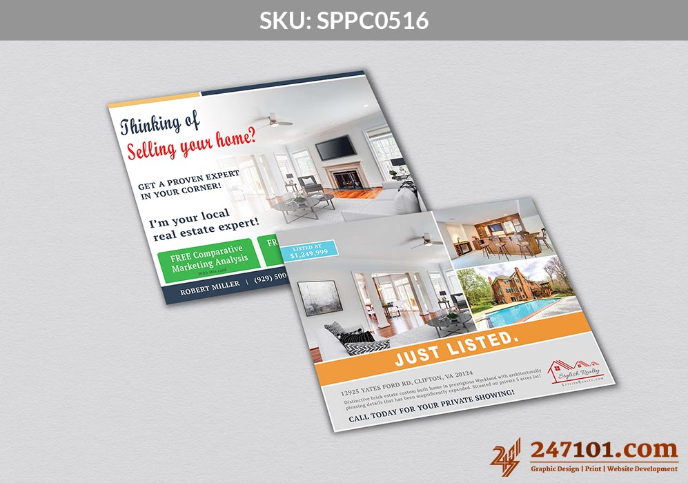 Just Listed Mailers for Samson Properties and Real Estate Agents