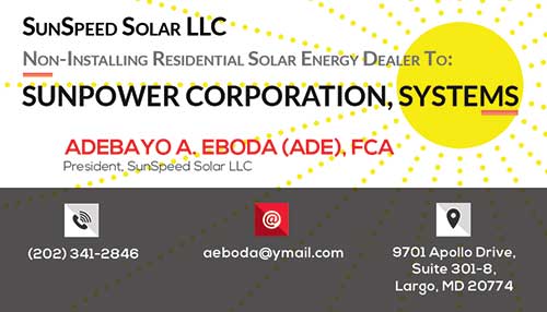 Business Cards for Solar Company