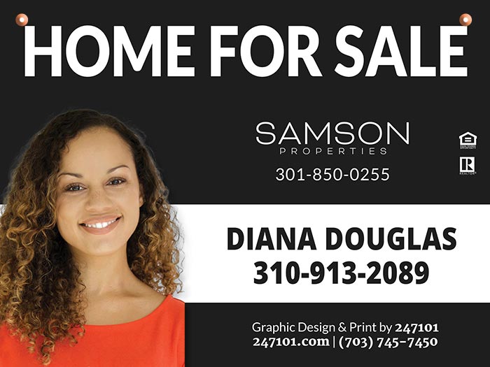Diana Douglas - Hanging Yard Sign for Samson Properties Agent