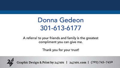 Donna Gedeon - Realtors Business Cards for Fairfax Realty