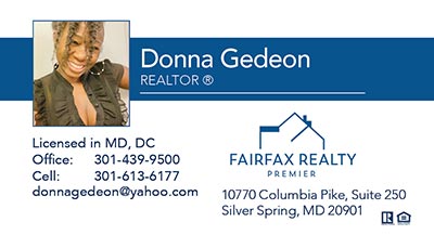 Donna Gedeon - Realtors Business Cards for Fairfax Realty