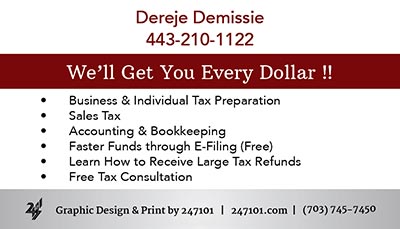Business Cards for Dream Accounting & Tax Services