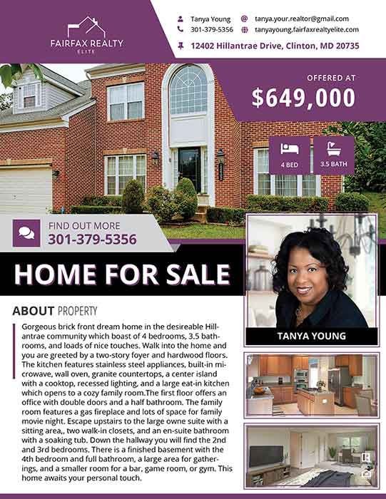 Flyers for Fairfax Realty Elite Agent - Tanya Young