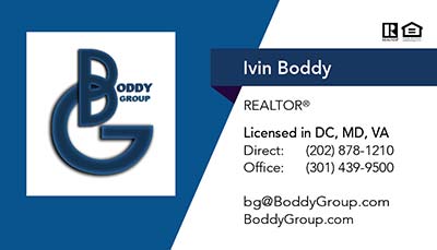 Business Cards for Fairfax Realty Premier Agent - Ivin Boddy - Boddy Group