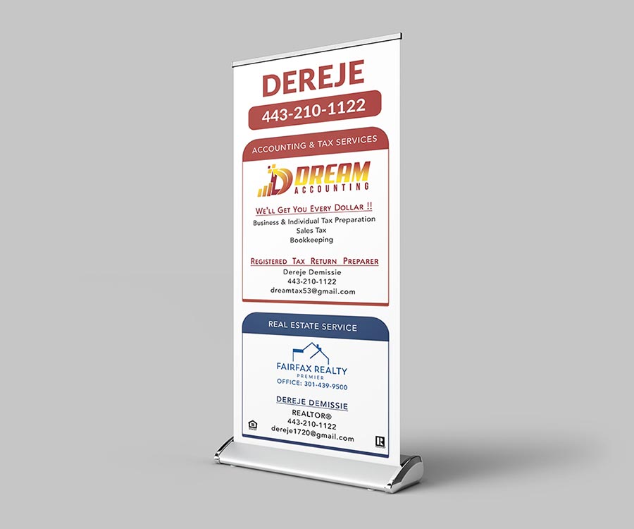 Mockup Fairfax Realty Dream Accounting Banner Stand