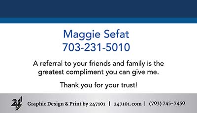 Fairfax Realty Select - Business Cards - Maggie Sefat