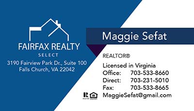 Fairfax Realty Select - Business Cards - Maggie Sefat
