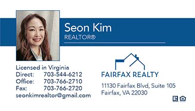 Business Cards for Fairfax Realty of Fairfax Agents - Seon Kim