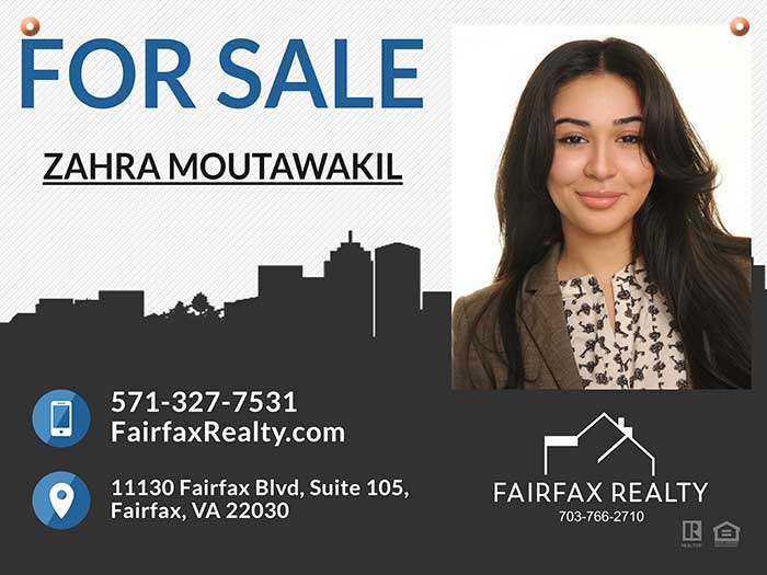 signs for Fairfax Realty 50/66 LLC Zahra Moutawakil