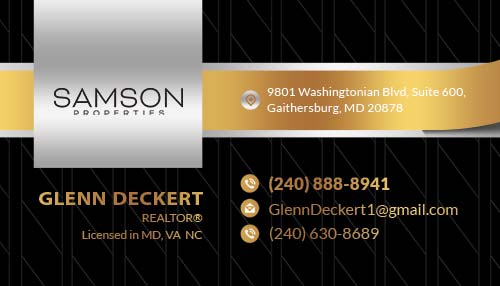 Samson Properties - Business Cards for Real Estate Agent - Glenn Deckert