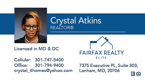 Business Cards for Fairfax Realty Elite Agents - Crystal Atkins