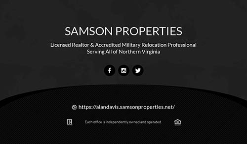 Alan Davis - Realtors Business Cards for Samson Properties