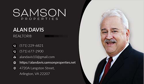 Alan Davis - Realtors Business Cards for Samson Properties