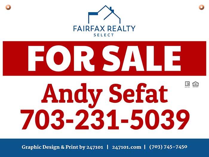 Fairfax Realty Signs - Andy Sefat