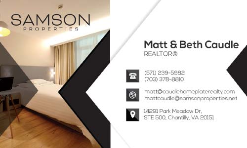 Samson Properties - Business Cards for Real Estate Agent - Matthew Caudle