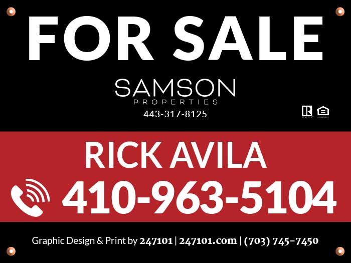 Samson Properties, White Marsh Yard Sign for Agent