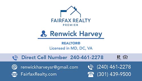 Business Cards for Fairfax Realty Premier Agents - Renwick Harvey