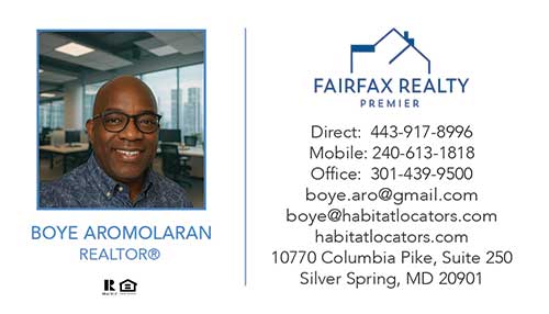 Real Estate Business Cards Boye Aromolaran Back
