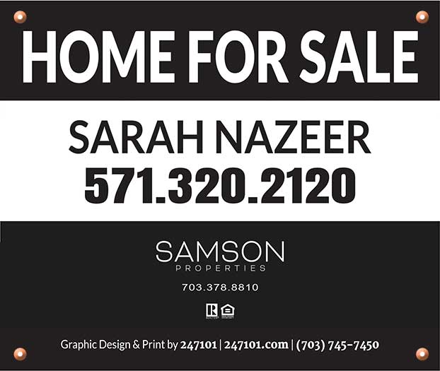 Samson Properties Sarah Nazeer Yard Sign